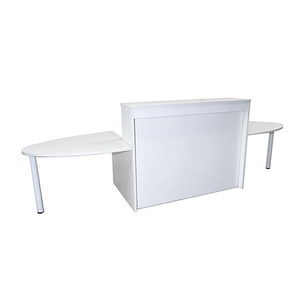 Reception Desk With Curved Table Ends |Eventex Exhibition Furniture Hire UK